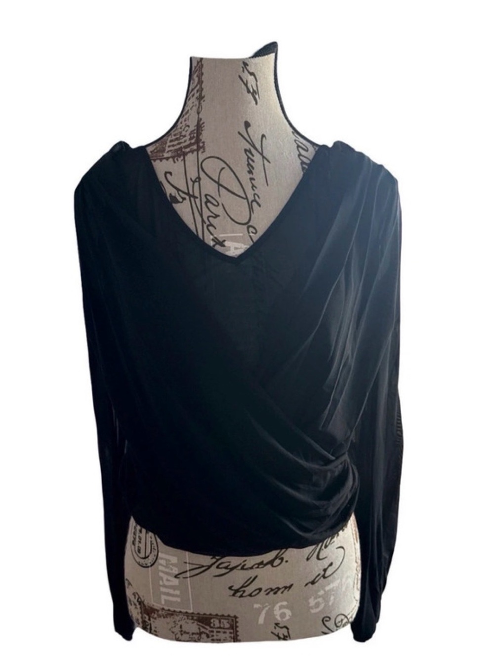 NWT! bebe Black Draped Wrap-Front
Cold shoulder Long Sleeve Top, small